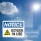 Signmission Oxygen In Use Sign With Symbol, 10 in W x Rectangle, Vinyl Decal OS-2PACK-NS-D-710-L-17097 - alternate 6